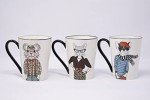 Hipster Animal Stoneware Coffee Mugs by Signature | package of 6 mugs