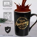 Valentines Gifts for Him, Thank You Gifts, Appreciation Gifts for Coworkers, Inspirational Gifts, Encouragement Gifts for Women Men Friends, 14Oz (You're Awesome Mug/Black)