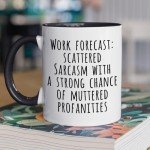 Kraftiful Work Forecast Coffee Mug, Funny Boss Mug, Boss Coworker Employer Bestfriend Gifts, Funny Coworker Birthday Gifts for Him or Her, Sarcastic Gag Going Away Farewell, 11 oz Coffee Cups