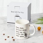 Some Days the Best Thing about My Job Is The Chair Spins,Funny Coffee Mug for Friends, Colleagues, Men, Women,Gag Gift Coffee Mug for Birthday, Christmas 11oz Ceramic Coffee Mug,White