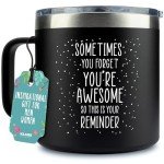 KLUBI Inspirational Gifts for Men - Sometimes You Forget Your Awesome Gifts 14oz Mugs for Men Valentines Day Gifts For Men Coffee Lovers Birthday Gift Ideas Cup Dad Gifts for Birthday Awesome Mug