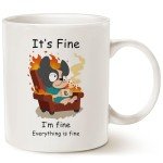 FableKnot It's Fine I'm Fine Everything is Fine Coffee Mug-Dog Mug-Coworker Gifts for Women and Men-Funny Work Mugs-11oz
