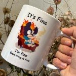 FableKnot It's Fine I'm Fine Everything is Fine Coffee Mug-Dog Mug-Coworker Gifts for Women and Men-Funny Work Mugs-11oz