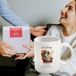 FableKnot It's Fine I'm Fine Everything is Fine Coffee Mug-Dog Mug-Coworker Gifts for Women and Men-Funny Work Mugs-11oz
