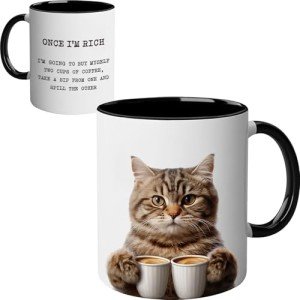 "Once I'm Rich" Funny Coffee Mugs for Women - Ideal for Cat Lovers,Birthday Gift for Mom,Coffee Mug for Women Funny,Humorous Gift for Friends,Coffee Mugs for Men,Coffee Mug for Friends