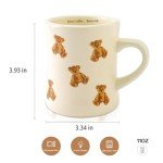 HAOW Charming Teddy Bear Coffee Mug - Adorable Gift for Kids and Adults - Cute Ceramic Cup for Home, Office - Perfect for Animal Lovers, Teachers, Parents - Fun Drinkware for All Beverages-11OZ