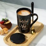 Maustic She Believed She Could So She Did Mug, Graduation Gifts for Her, Coffee Mugs for Women, Congratulations Inspirational Motivational Gifts for Women, Congrats Gifts, 14 Oz Black with Gift Box