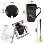 Maustic She Believed She Could So She Did Mug, Graduation Gifts for Her, Coffee Mugs for Women, Congratulations Inspirational Motivational Gifts for Women, Congrats Gifts, 14 Oz Black with Gift Box