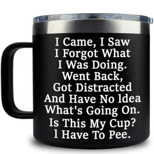 KIKUHE Gag Gifts Funny Adult - I Came I Saw I Forgot Coffee Mug 14oz - Birthday Gifts for Men Grandpa - Funny Sarcastic gifts for Mom Dad Gifts For Christmas, Birthday - Elderly Senior Citizen Gifts