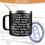 KIKUHE Gag Gifts Funny Adult - I Came I Saw I Forgot Coffee Mug 14oz - Birthday Gifts for Men Grandpa - Funny Sarcastic gifts for Mom Dad Gifts For Christmas, Birthday - Elderly Senior Citizen Gifts