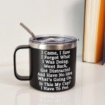 KIKUHE Gag Gifts Funny Adult - I Came I Saw I Forgot Coffee Mug 14oz - Birthday Gifts for Men Grandpa - Funny Sarcastic gifts for Mom Dad Gifts For Christmas, Birthday - Elderly Senior Citizen Gifts