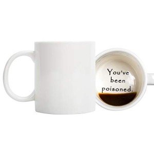 FLY SPRAY Funny Coffee Mug YOU'VE BEEN POISONED Novelty Creativity Drink Cups Unique Joke Great Gag Gift Idea For Men Women - 12 OZ Ceramic Tea Cup White