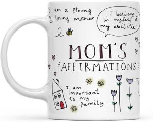 Gossby Mom Affirmation Coffee Mug - Mother's Day, Christmas, Birthday Gift For Mom - Positive Energy Gifts For Women - 11oz White Ceramic Cup