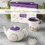 Christian Art Gifts Large Ceramic Inspirational Scripture Coffee & Tea Mug for Women: Blessed Encouraging Rose Gold Bible Verse, Novelty Drinkware for Home & Kitchen, Multicolor Purple Floral, 14 oz.