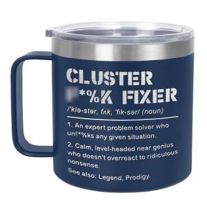 Funny Gifts for Coworkers - Christmas, Birthday, Gag Gifts for Women, Men, Coworkers, Boss, Work Bestie, Friends, Problem Solver, Funny Aldult Mugs for Women - 14 oz Insulated Coffee Mug