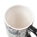 Topadorn Coffee Ceramic Mug Porcelain Latte Tea Cup With Lid in Present Box 17oz, Oceans Art