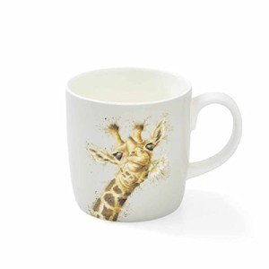 Royal Worcester Wrendale Designs Lofty Mug | 14 Ounce Large Coffee Mug with Giraffe Design | Made from Fine Bone China | Microwave and Dishwasher Safe