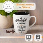Christian Art Gifts Inspirational Ceramic Coffee & Tea Scripture Mug for Men: A Man's Heart Encouraging Bible Verse Proverb, Lead-free Non-toxic Drinkware, Golden Foil Accents, White & Black, 12 oz.