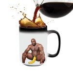 Funny Heat Reveal Mug Hilarious Adult Gag Gift Barry Woods Figure Appears When Hot Novelty Coffee Mug, White Elephant, Office Prank, Stocking Stuffer, Birthday or Christmas Joke Gift (15oz)