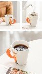 Cute Ceramic Fox Coffee Mug with Handle, 3D Animal Coffee Cup for Milk Tea