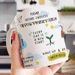 Gossby The Morning Mindset Mug - Inspirational Positive Affirmation Gift for Women, Best Friend, Coworker - Funny Birthday, Gift - Positive Affirmation 11oz Coffee Mug
