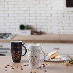 Teagas 20oz White Large Ceramic Cute Cat Coffee Mug Tall Animal Mug