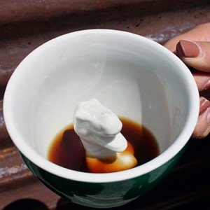 Creature Cups T-REX Ceramic Cup (11 Ounce, Dark Green) - Hidden 3D Animal Inside Mug - Drinkware Gift for Dinosaur, Jurassic, Coffee & Tea Lovers