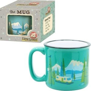 Camp Casual Ceramic Coffee Mug - 15 oz Retro Inspired Camping Mug - for Hot & Cold Drinks - Works as a Tea, Soup, & Coffee Mug - Stylish, Versatile, & Microwaveable Camping Coffee Mugs