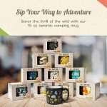 Camp Casual Ceramic Coffee Mug - 15 oz Retro Inspired Camping Mug - for Hot & Cold Drinks - Works as a Tea, Soup, & Coffee Mug - Stylish, Versatile, & Microwaveable Camping Coffee Mugs