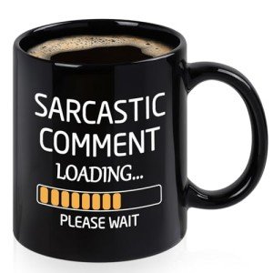 Maustic Funny Mugs for Men, Funny Gifts for Men Women, Sarcastic Gifts for Coworkers Bosses Friends, Sarcastic Comment Loading Coffee Mug, Gift Idea for Christmas, Birthday, Boss Day, 11 Oz Black