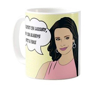 Fonhark - Real Housewives of Beverly Hills, Kyle Richards Inspired Coffee Mug, Reality TV Pop Culture, 11 Oz Novelty Coffee Mug/Cup, White