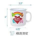 Silver Buffalo Care Bears Featuring Good Luck, Tenderheart, Bedtime, and Cheer Bear Rainbow Heart Ceramic Camper Mug, 20 Ounces