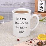 Funny Coffee Mugs Let's Keep To A Minimum Today Coffee Tea Cup with Funny Sayings - 20 Ounce Novelty Gift Funny Gift for Christmas Thanksgiving Festival Friends Men Women