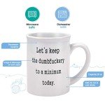 Funny Coffee Mugs Let's Keep To A Minimum Today Coffee Tea Cup with Funny Sayings - 20 Ounce Novelty Gift Funny Gift for Christmas Thanksgiving Festival Friends Men Women