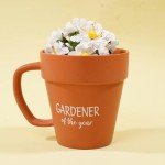 HGREAA Gardener Coffee Mug Gift Funny Plant Ceramic Mug with Shovel Spoon Gardening Gifts for Women, Man, Son and Daughter, Nature Lovers Birthday Gifts