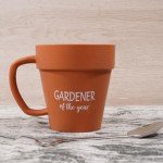 HGREAA Gardener Coffee Mug Gift Funny Plant Ceramic Mug with Shovel Spoon Gardening Gifts for Women, Man, Son and Daughter, Nature Lovers Birthday Gifts
