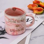 Funny Coffee Mug Gifts for Women - Sarcastic Gag Novelty Gift for Friends, Coworkers, Boss, Employee - Birthday Mugs for Mom, Sister, BFF - Here We Go Again I Mean Good Morning - 11.5oz Ceramic Cup