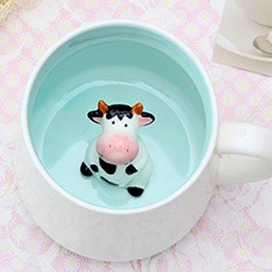 luckyse Animal Ceramic Mug – Cow Mugs – Coffee Cups, Best Christmas or Birthday Gifts for Kids, Friends or Girlfriend - Coffee or Tea Mug