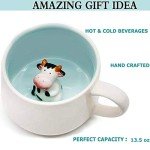 luckyse Animal Ceramic Mug – Cow Mugs – Coffee Cups, Best Christmas or Birthday Gifts for Kids, Friends or Girlfriend - Coffee or Tea Mug