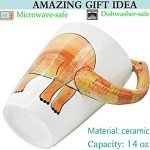 luckyse Dinosaur 3D Ceramic Mug, Long necked dragon Handle Novelty Animal Cup Gift for Christmas, Thanksgiving Day, Mother's Day, Father's Day (Dinosaur)