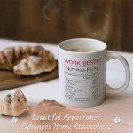 Silkwishes Work Besties Gifts for Women Work Bestie Mug 11Oz Funny Nutrition Facts Coffee Cup for Coworkers Birthday Women Day Goodbye Gifts for Coworkers