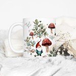 Gnome Cottagecore Cozy Hygge Coffee Mug, Cute Whimsical Woodland Mushroom Nature Cup (11oz)