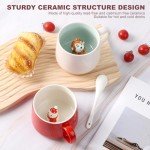 WDAGEOT Cute Cow Ceramic Coffee Mug Hidden 3D Animal In Cup Ideal Creative Holiday Gifts Christmas Gifts and Birthday Gifts for Animal Lovers Family Kids Friends Colleagues 12OZ (Black and White)