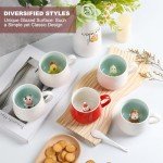 WDAGEOT Cute Cow Ceramic Coffee Mug Hidden 3D Animal In Cup Ideal Creative Holiday Gifts Christmas Gifts and Birthday Gifts for Animal Lovers Family Kids Friends Colleagues 12OZ (Black and White)