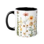 MissDaisy-Flowers Mug, Boho Wildflowers Cottagecore Coffee Mug, Flower Garden Lover, Gift For Her, Botanical, Spring Floral Nature