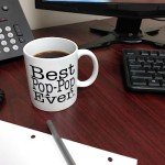 ThisWear Father's Day Gift for Grandpa Best Pop-Pop Ever Gift 11oz Ceramic Coffee Mug with Handle White