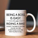 Shqiueos Funny Boss Gifts for Women Men Mug 11 Oz, Boss Day Appreciation Gifts, Bosses Office Present, Coworkers Leader Principal Christmas Coffee Cup