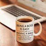 Shqiueos Funny Boss Gifts for Women Men Mug 11 Oz, Boss Day Appreciation Gifts, Bosses Office Present, Coworkers Leader Principal Christmas Coffee Cup