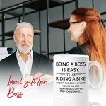Shqiueos Funny Boss Gifts for Women Men Mug 11 Oz, Boss Day Appreciation Gifts, Bosses Office Present, Coworkers Leader Principal Christmas Coffee Cup