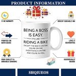 Shqiueos Funny Boss Gifts for Women Men Mug 11 Oz, Boss Day Appreciation Gifts, Bosses Office Present, Coworkers Leader Principal Christmas Coffee Cup
